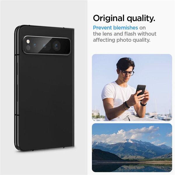 Spigen Spigen Glass EZ Fit Optik Pro 2 Pack, black - Google Pixel Fold