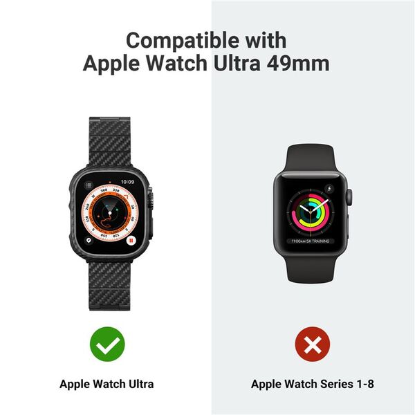 Θήκη Pitaka Air, μαύρο/γκρι - Apple Watch Ultra 49 mm