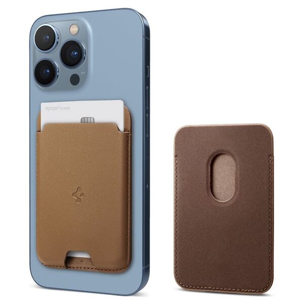 Spigen Καρτοθήκη Spigen Valentinus Magsafe Universal Magnetic Card Holder Brown
