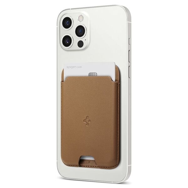 Spigen Καρτοθήκη Spigen Valentinus Magsafe Universal Magnetic Card Holder Brown
