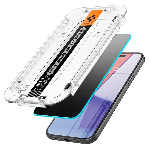 Spigen Spigen Glass tR EZ Fit (Privacy) 2 Pack, διαφάνεια - iPhone 15 Plus