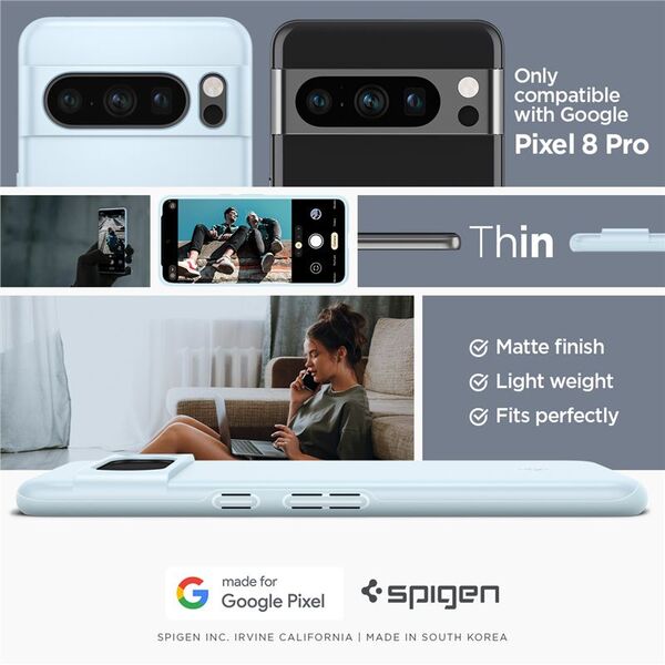 Spigen Spigen Thin Fit, σιωπηλό μπλε - Google Pixel 8 Pro