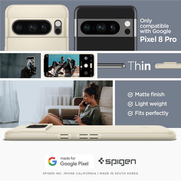Spigen Spigen Thin Fit, σιωπηλό μπεζ - Google Pixel 8 Pro