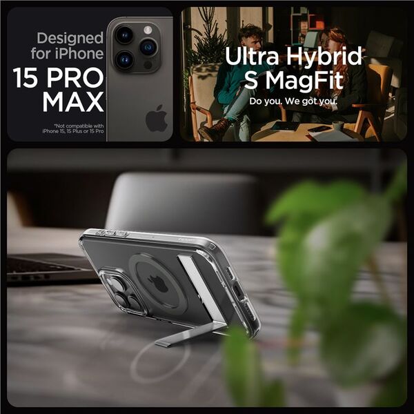 Spigen Spigen Ultra Hybrid S MagSafe, γραφίτης - iPhone 15 Pro Max