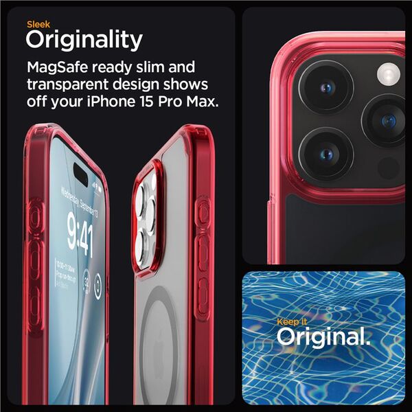 Spigen Spigen Ultra Hybrid MagSafe, frost deep red - iPhone 15 Pro Max