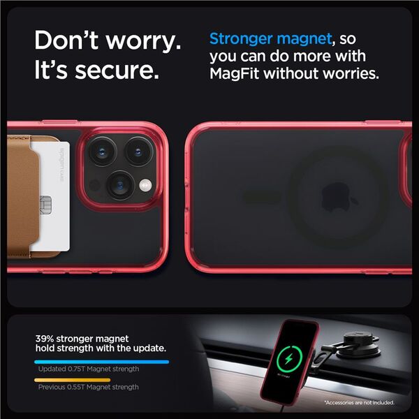 Spigen Spigen Ultra Hybrid MagSafe, frost deep red - iPhone 15 Pro