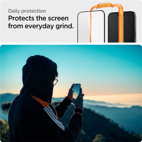 Spigen Spigen Glass tR AlignMaster 2 Pack, FC Black - iPhone 15 Pro Max