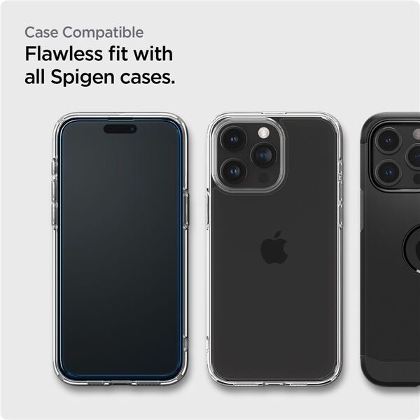 Spigen Spigen Glass tR AlignMaster 2 Pack, FC Black - iPhone 15 Pro Max
