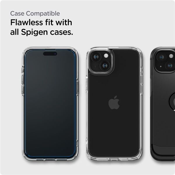 Spigen Spigen Glass tR AlignMaster 2 Pack, FC Black - iPhone 15 Plus