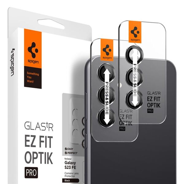 Spigen Glass tR EZ Fit Optik Pro Black 2 Pack - Samsung Galaxy S23 FE