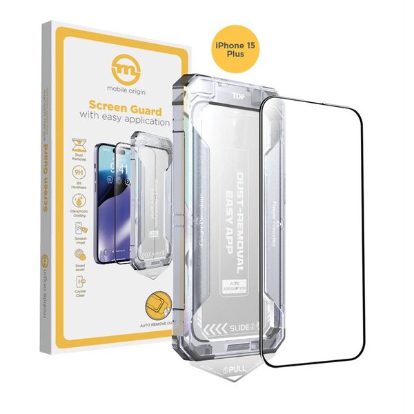 Προστατευτικό γυαλί με εφαρμογέα iPhone 15 Plus MOBILE ORIGIN