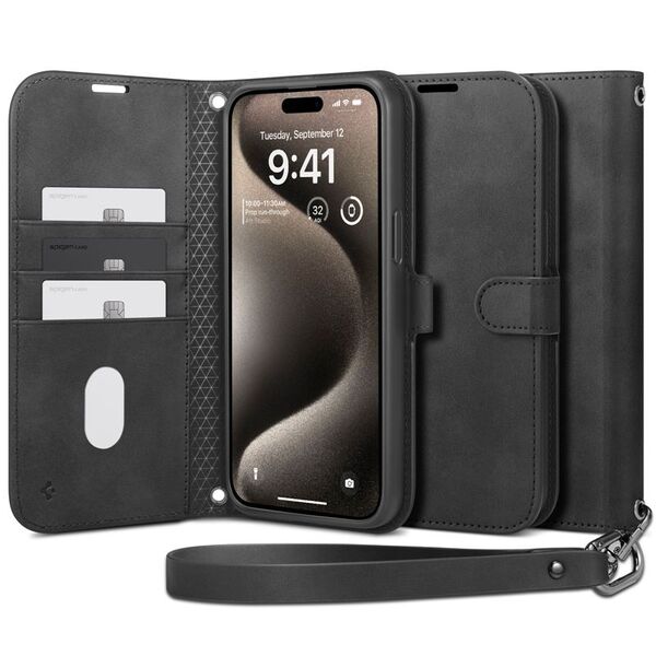 Spigen Spigen Wallet S Pro, μαύρο - iPhone 15 Pro