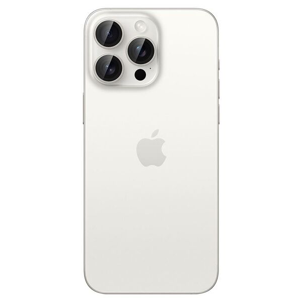 Spigen Spigen Glass tR EZ Fit Optik Pro 2 Pack, white titanium - iPhone 15 Pro/15 Pro Max