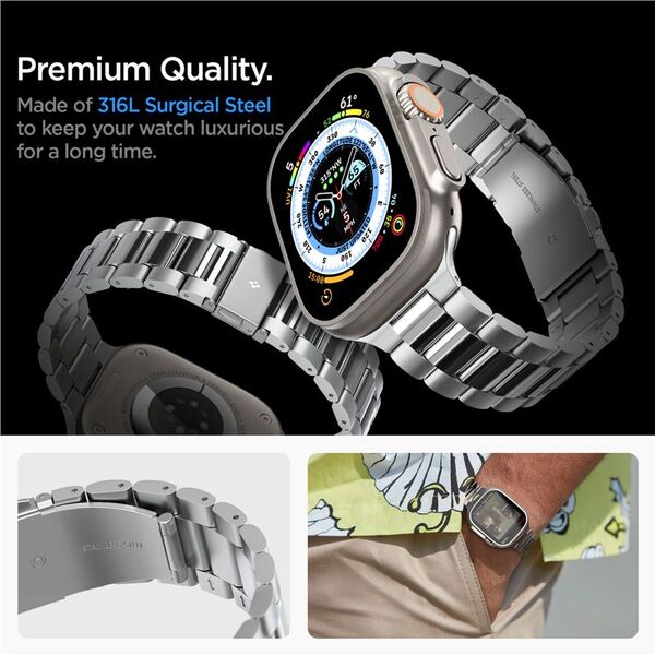 Spigen Spigen Modern Fit 316L Band, silver - Apple Watch 49mm/45mm/44mm/42mm