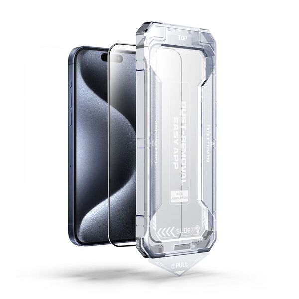 Προστατευτικό γυαλί με εφαρμογέα iPhone 15 Plus MOBILE ORIGIN