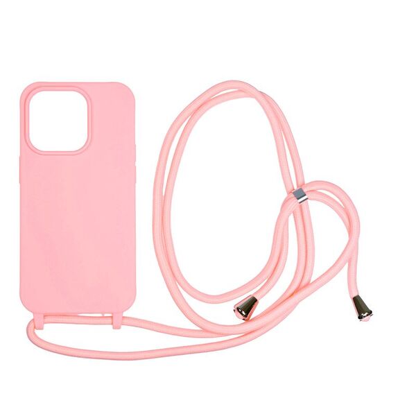 Mobile Origin Lanyard Case - Θήκη με κορδόνι, ροζ για iPhone 14 Pro