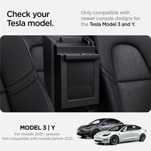 Spigen Spigen Tesla Center Console Organizer Hidden Storage Box, black - Model Y/3