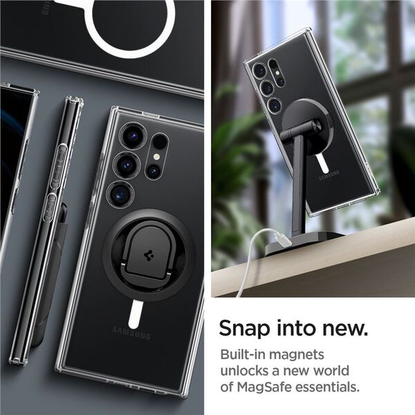 Spigen Spigen Ultra Hybrid OneTap Metal Ring MagSafe, λευκό - Samsung Galaxy S24 Ultra