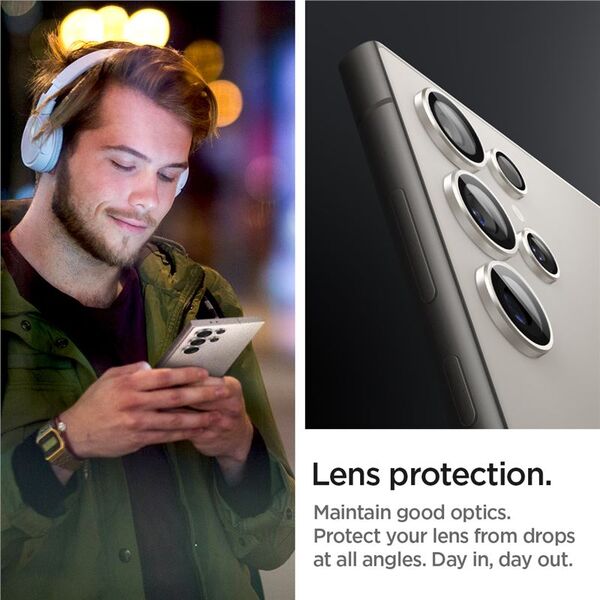 Spigen Spigen Glass tR EZ Fit Optik Pro 2 Pack, gray - Samsung Galaxy S24 Ultra