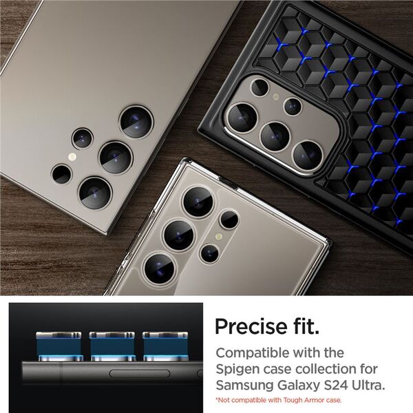 Spigen Spigen Glass tR EZ Fit Optik Pro 2 Pack, gray - Samsung Galaxy S24 Ultra