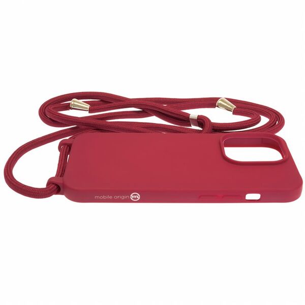 Mobile Origin Lanyard Case - Θήκη με λουράκι, κεράσι για iPhone 14 Pro