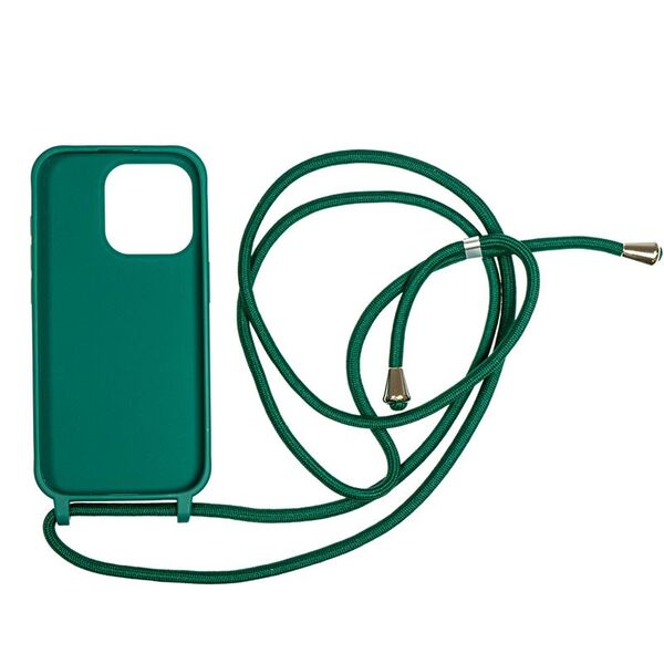 Mobile Origin Lanyard Case - Θήκη με λουράκι, σκούρο πράσινο για iPhone 15 Pro