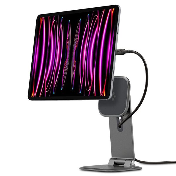 Βάση Spigen Spigen OneTap Easel Magnet Tablet Stand, space gray