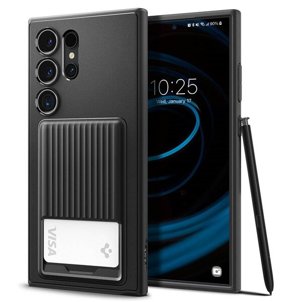 Spigen Spigen Liquid Slot, μαύρο ματ - Samsung Galaxy S24 Ultra