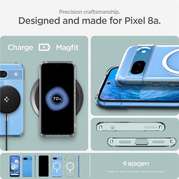 Spigen Spigen Ultra Hybrid OneTap Metal Ring MagSafe,  λευκό - Google Pixel 8a