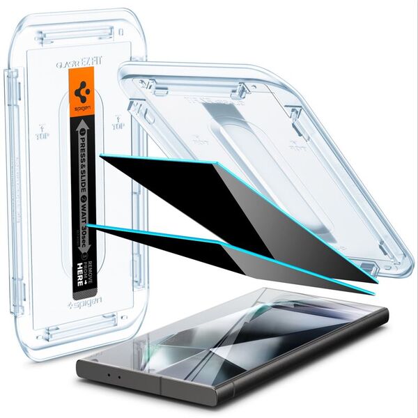 Spigen TEMPERED GLASS SPIGEN GLAS.TR ”EZ FIT” 2-PACK GALAXY S24 ULTRA PRIVACY