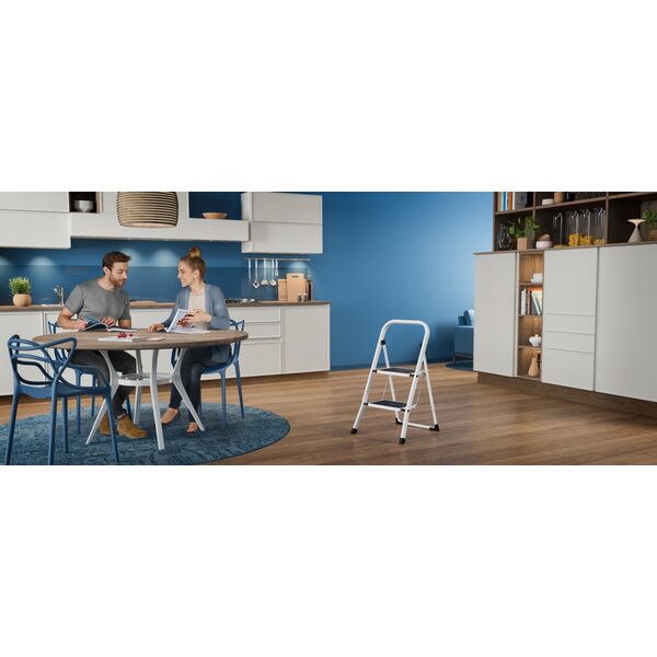 Πτυσσόμενη σκάλα K40 BasicLine / ατσάλι / 2 σκαλοπάτια με λαβή ασφαλείας 4007126017192