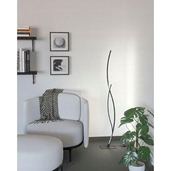 LED floor lamp EGLO GRISOLIA, 20 W, 2500 lm, 4000 K, black, 20 x 20 x 130 cm