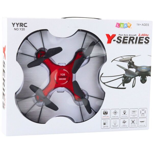 Dron Y20 UFO Zdalnie Sterowany Światła Obrót 360 Czerwony LEAN Toys