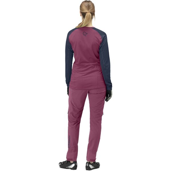 Γυναικεία μπλούζα ποδηλασίας Norrona Fjora Equaliser Lightweight LS - βιολετί χαλαζίας/ινδικό νυχτερινό