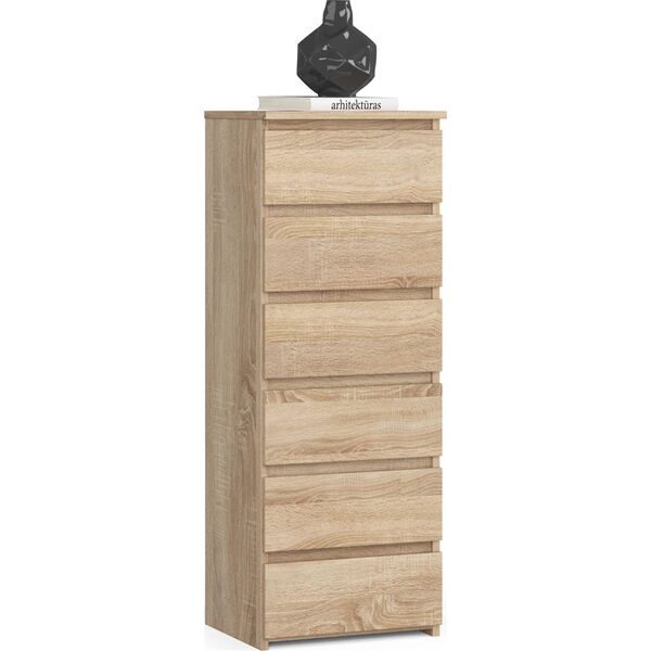 Fabryka Mebli Akord Komoda CL6 40 cm 6 szuflad - dąb sonoma