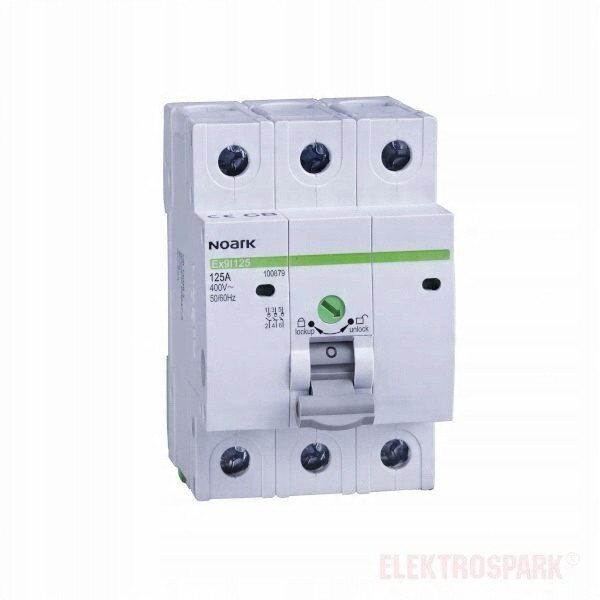 Διακόπτης απομόνωσης Noark EX9I125 100875 πλάτος 3 μονάδες 3-θέσεων 40A 3P γκρι