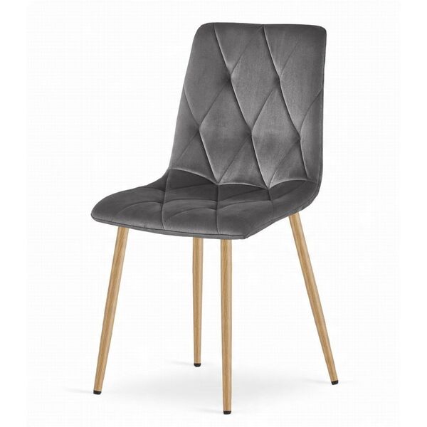 Zestaw stół NP 120x80 Dąb Sonoma + 4 krzesła LIBRA szare