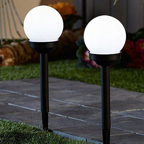 zakupytv.net 2x LAMPA SOLARNA OGRODOWA BIAŁA KULA BIAŁY LAMPY LED