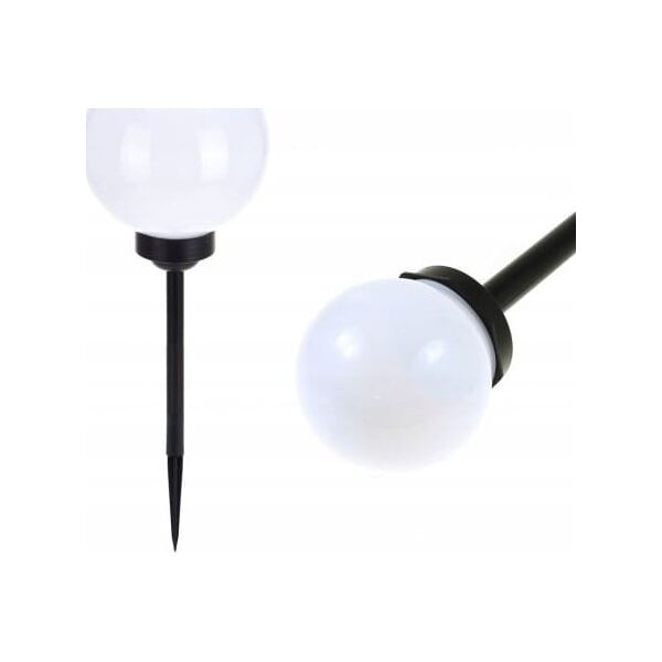 zakupytv.net 2x LAMPA SOLARNA OGRODOWA BIAŁA KULA BIAŁY LAMPY LED