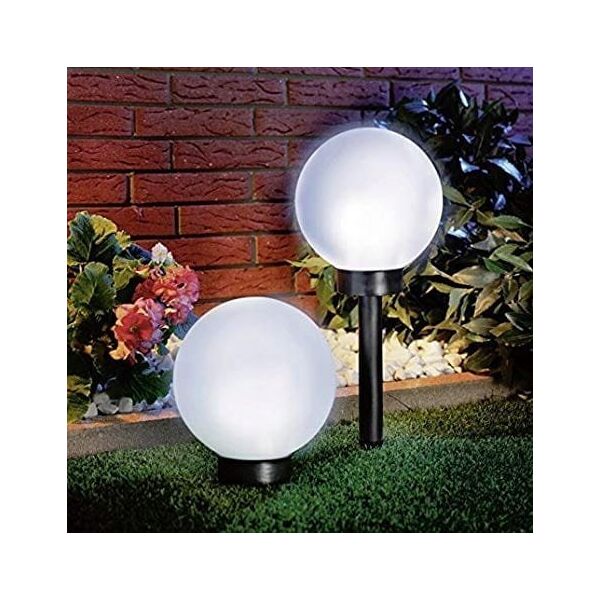 zakupytv.net 2x LAMPA SOLARNA OGRODOWA BIAŁA KULA BIAŁY LAMPY LED