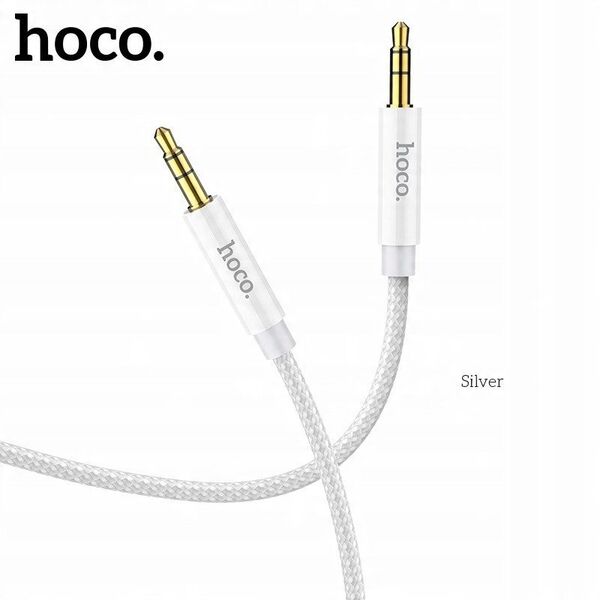 Καλώδιο AUX Jack 3,5 mm σε Jack 3,5 mm HOCO 1 m UPA19 ασημί