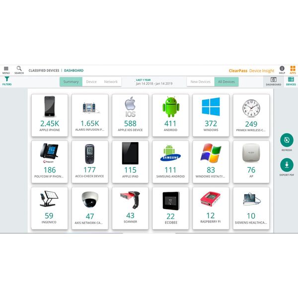 Άδεια HPE Aruba ClearPass Device Insight για 500 Συσκευές για 3 χρόνια E-STU