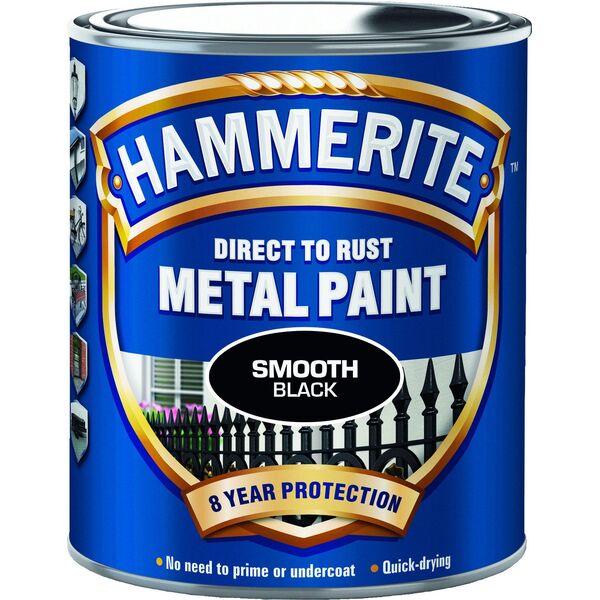 Hammerite Γυαλιστερό Βερνίκι - Μαύρο - 250 ml.