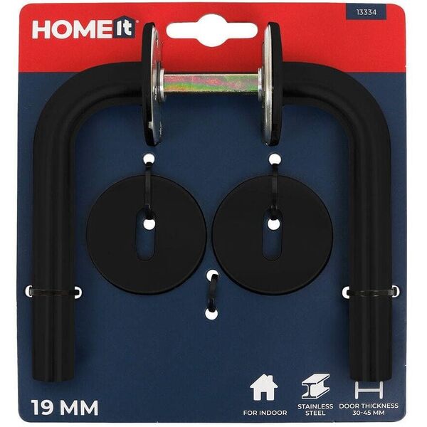 Home>it® πόμολο πόρτας με λαβή L 19 mm. μαύρο ματ