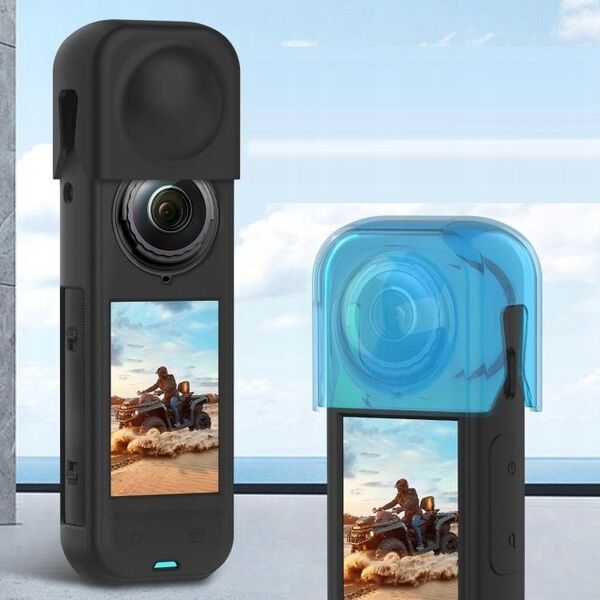 Dekielek Na Obiektyw + Obudowa Silikonowa Osłona Ochrona Do Insta360 X5 / X 5 / Pu757b
