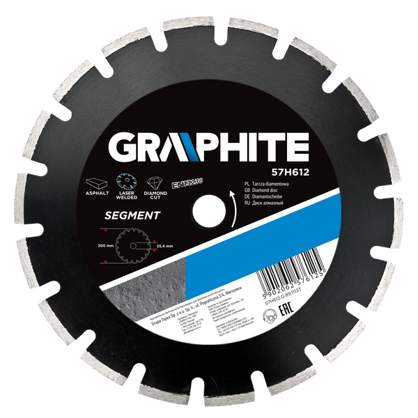 Graphite Tarcza diamentowa segmentowa 300x25,4mm 57H612