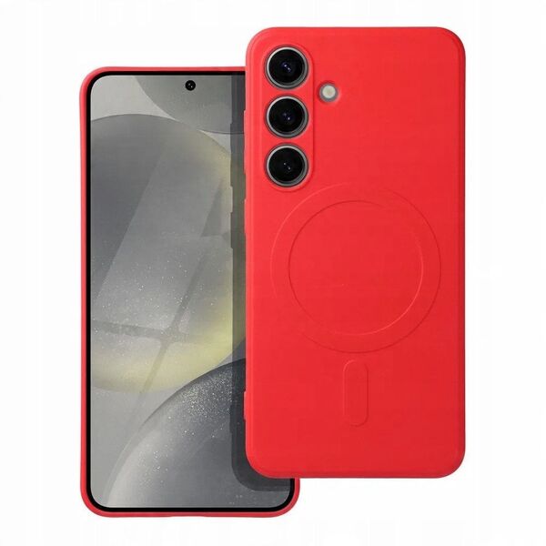 Θήκη SILICONE MAG COVER συμβατή με MagSafe για SAMSUNG A56 κόκκινο