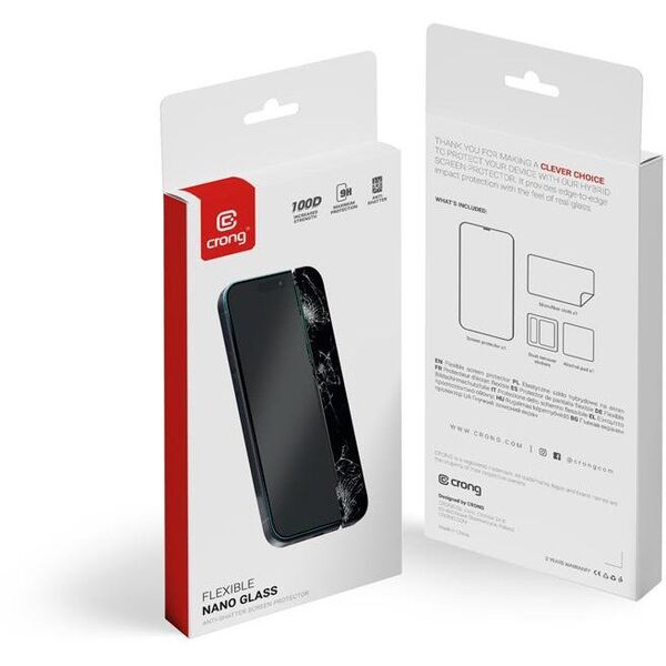 SZKŁO HYBRYDOWE NA EKRAN DO IPHONE 16 PRO, Crong, Ochronne na Wyświetlacz
