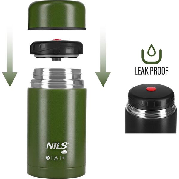 NC3802 TERMOS OBIADOWY 1000ML ZIELONY NILS CAMP