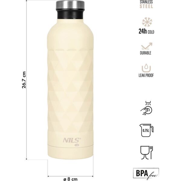 NC3805 BUTELKA TURYSTYCZNA 750ML BEŻOWA NILS CAMP